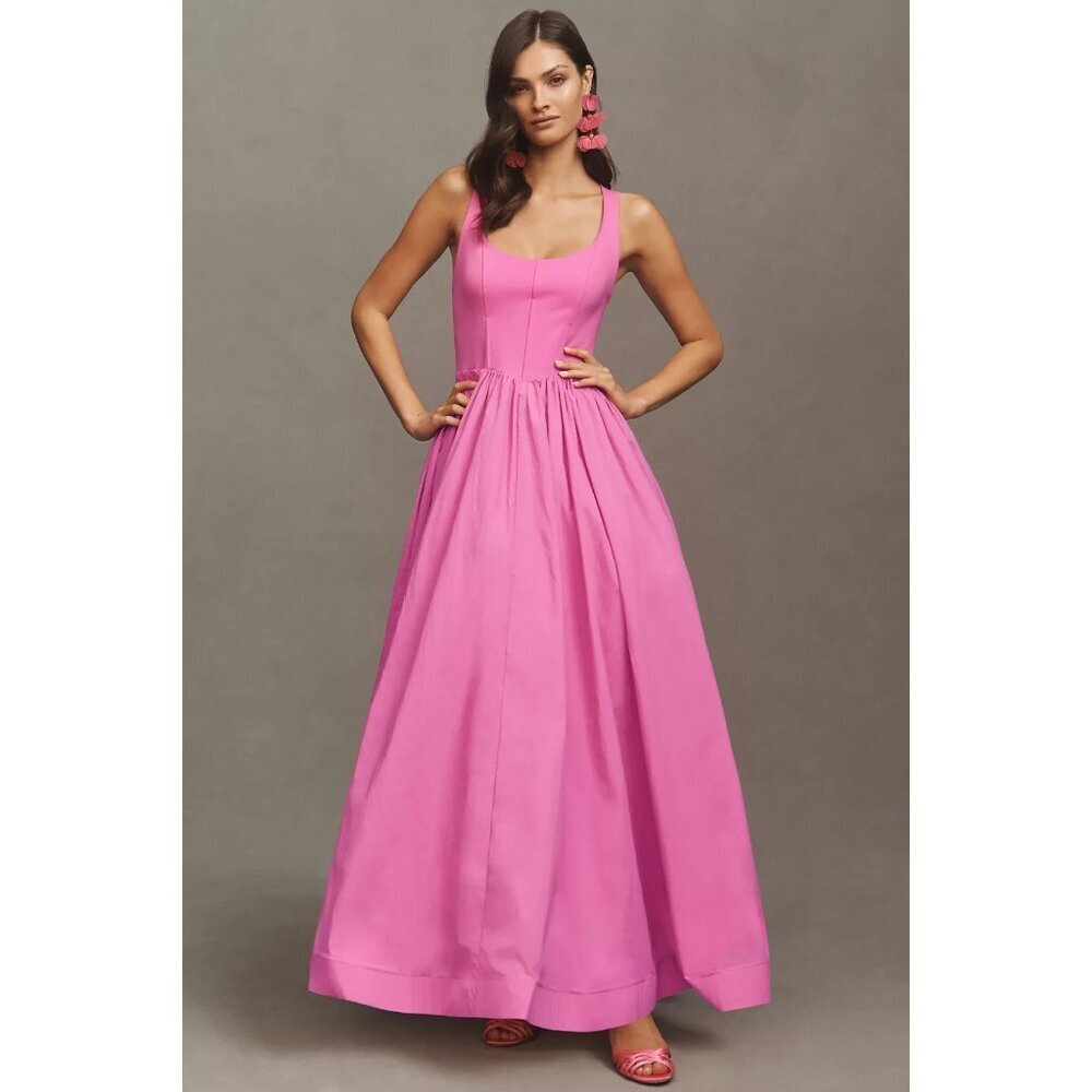 BHLDN Jemma Scoop-Neck Corset Fit & Flare Maxi Dress XS